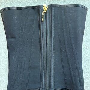 Black Corset with Gold Zipper